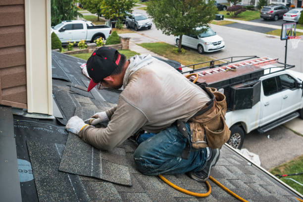 Professional Gutter Installation technician working in Christmas, FL